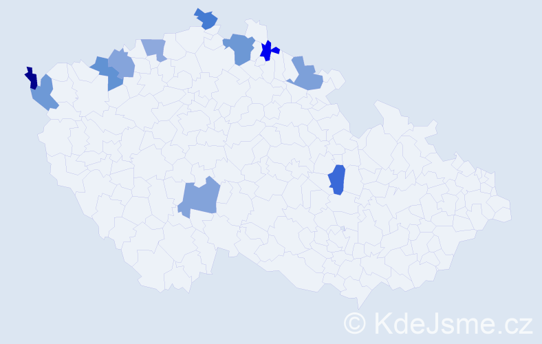 Jméno: 'Heidelinde', počet výskytů 12 v celé ČR