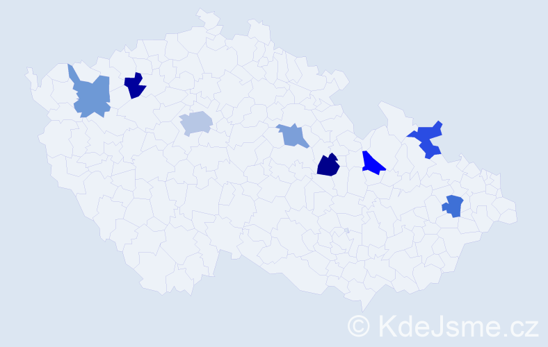 Jméno: 'Mikola', počet výskytů 10 v celé ČR