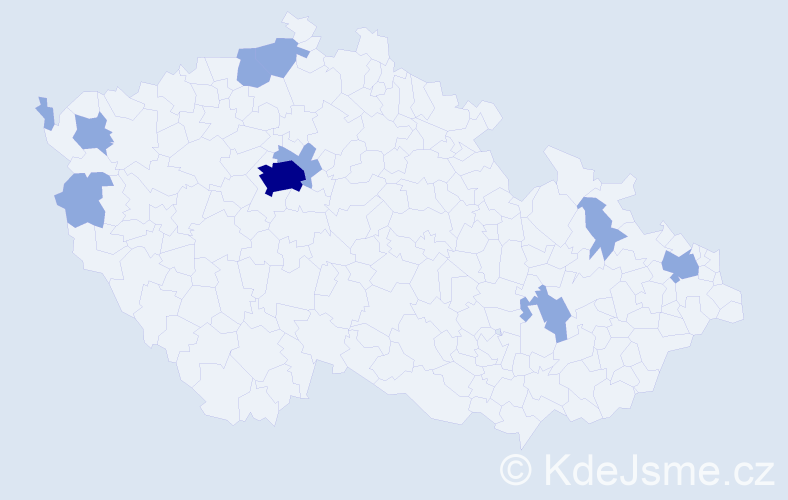 Jméno: 'Huong', počet výskytů 17 v celé ČR
