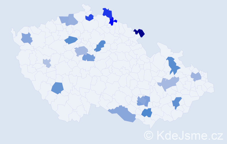 Jméno: 'Tanja', počet výskytů 30 v celé ČR