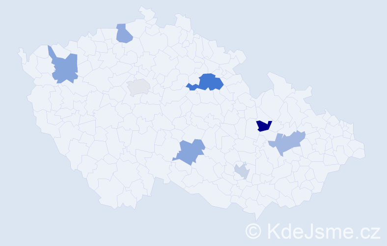 Jméno: 'German', počet výskytů 10 v celé ČR