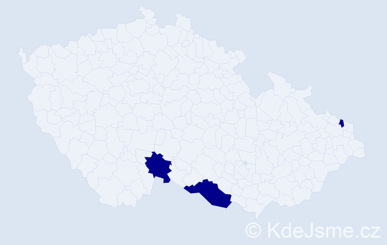 Jméno: 'Viktorie Petra', počet výskytů 3 v celé ČR