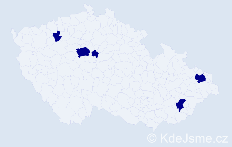 Jméno: 'Ngoc My', počet výskytů 5 v celé ČR