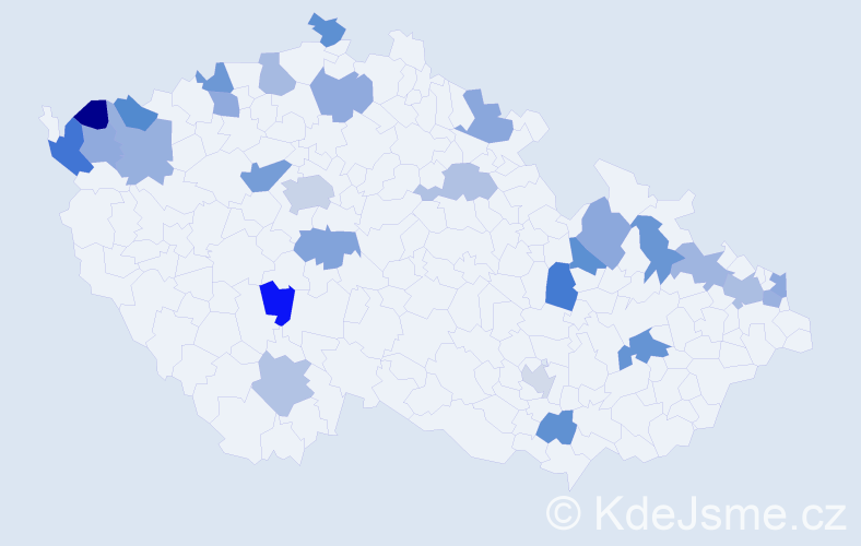 Jméno: 'Leticie', počet výskytů 35 v celé ČR