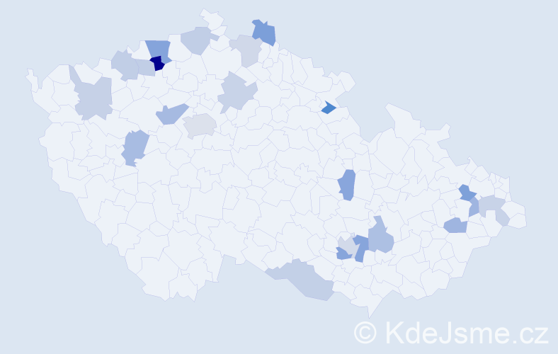 Jméno: 'Rosana', počet výskytů 32 v celé ČR