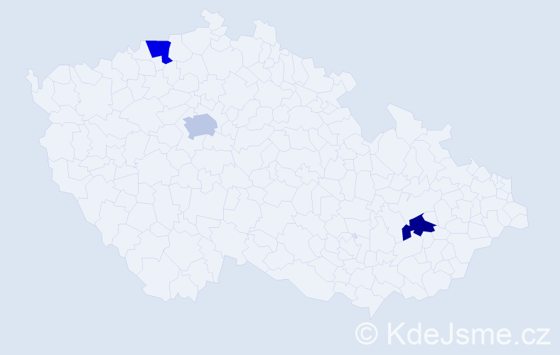 Jméno: 'Ajten', počet výskytů 3 v celé ČR