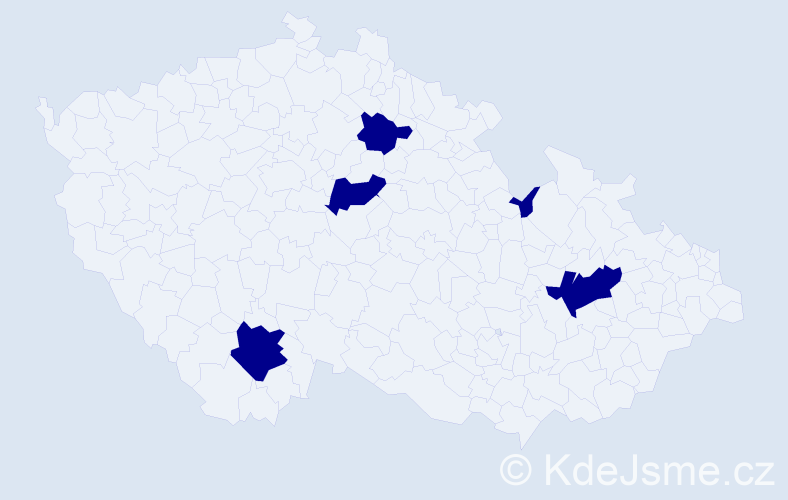 Jméno: 'Robert Adam', počet výskytů 5 v celé ČR