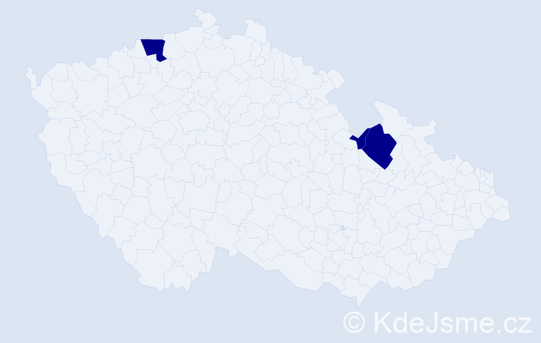 Jméno: 'Hedwig', počet výskytů 3 v celé ČR