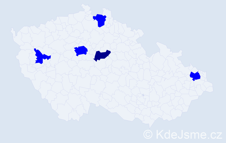 Jméno: 'Nue', počet výskytů 6 v celé ČR