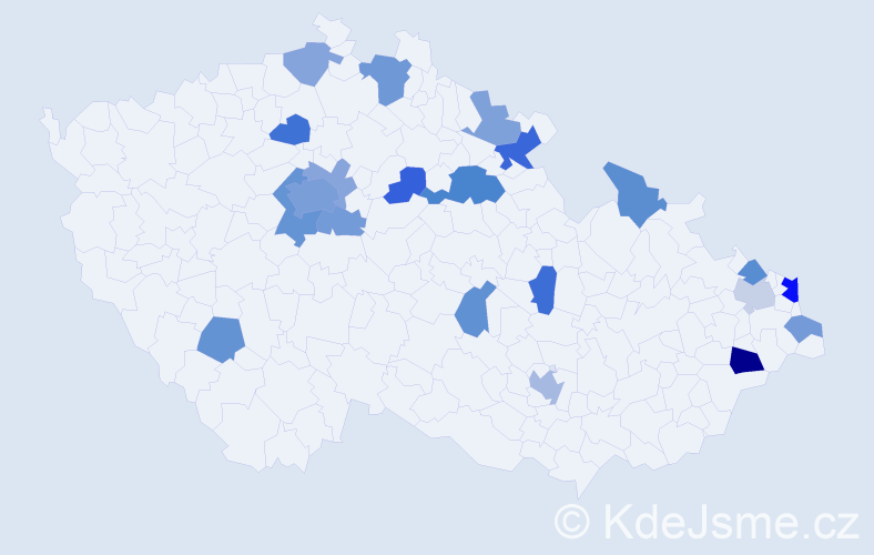 Jméno: 'Natan', počet výskytů 40 v celé ČR