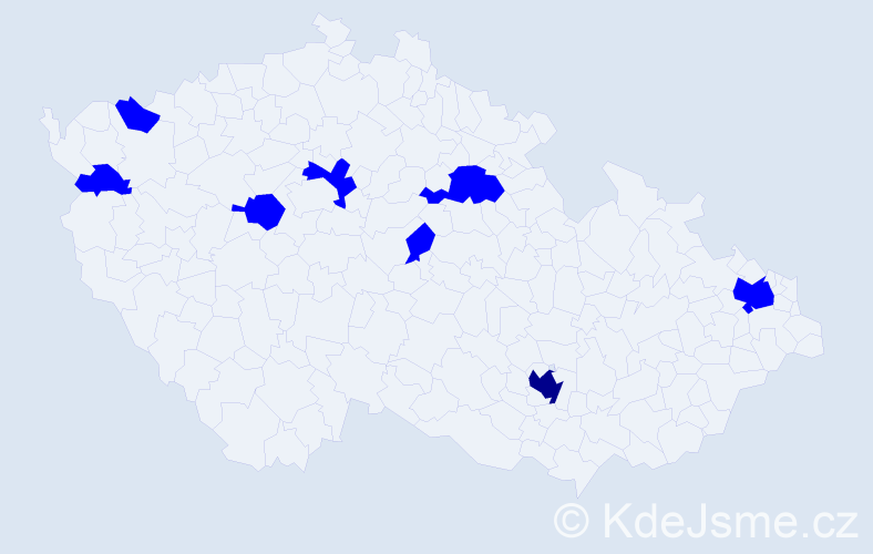 Jméno: 'Irenea', počet výskytů 9 v celé ČR