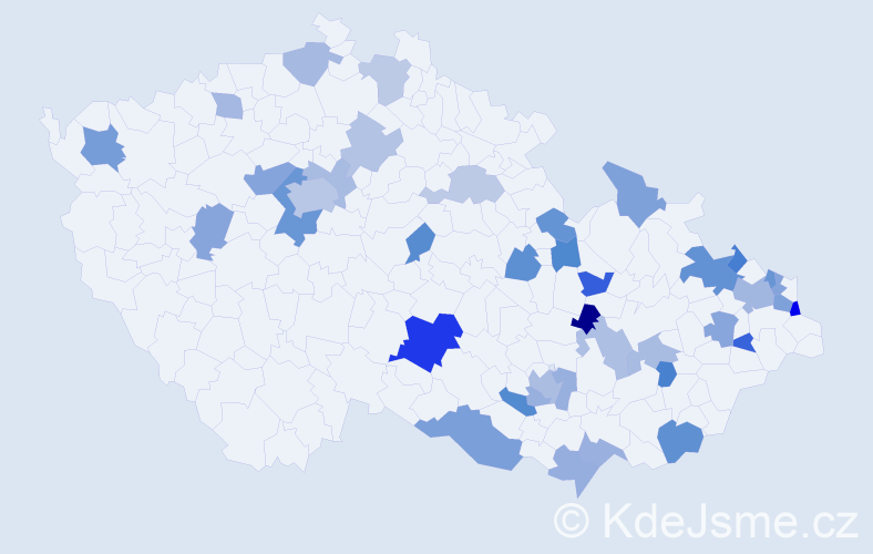 Jméno: 'Megan', počet výskytů 62 v celé ČR