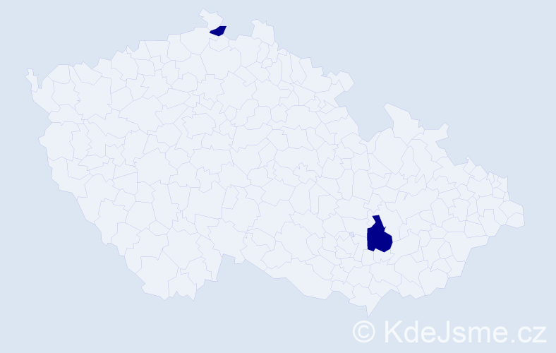 Jméno: 'Zenona', počet výskytů 2 v celé ČR