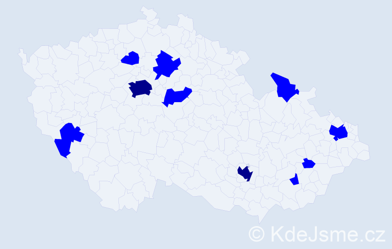 Jméno: 'Van Quynh', počet výskytů 12 v celé ČR