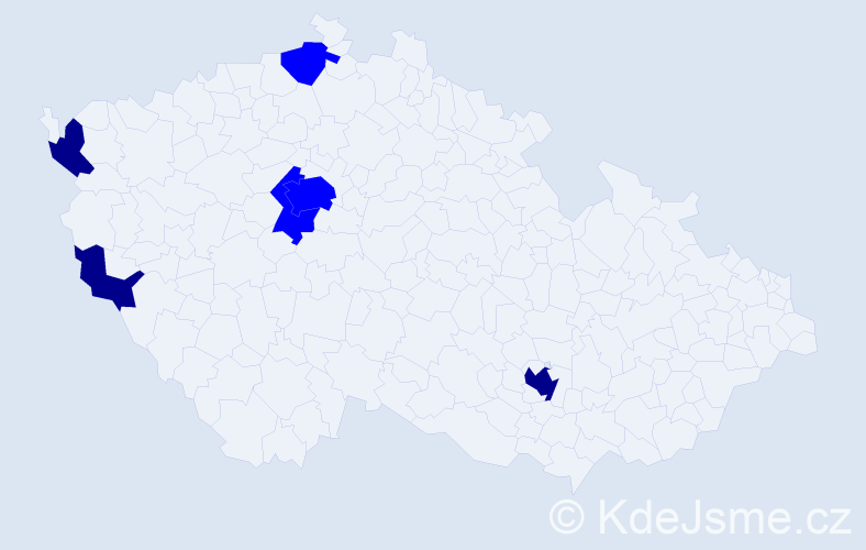 Jméno: 'Tra Mi', počet výskytů 9 v celé ČR