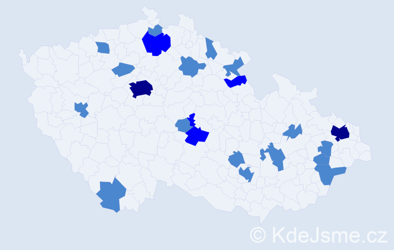 Jméno: 'Dalibora', počet výskytů 28 v celé ČR
