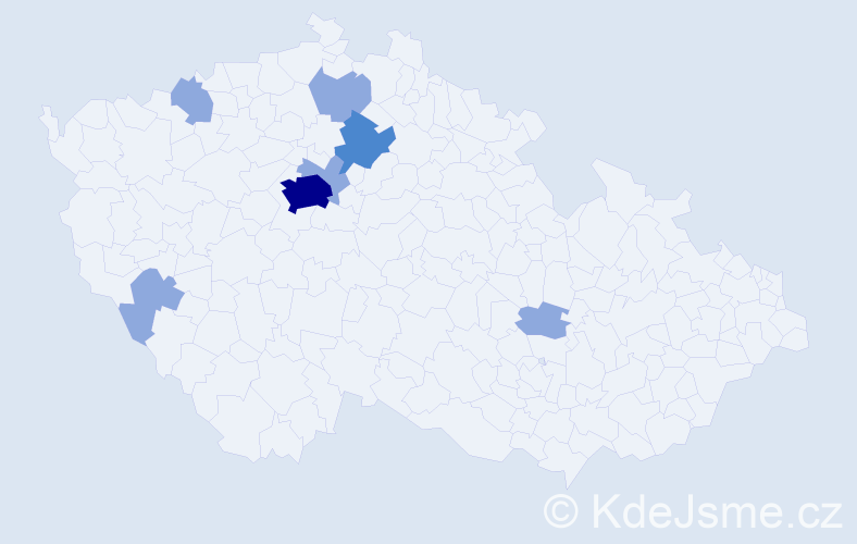 Jméno: 'Ksenija', počet výskytů 12 v celé ČR