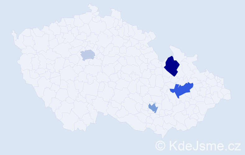 Jméno: 'Valid', počet výskytů 4 v celé ČR