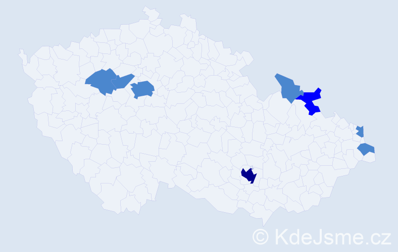 Jméno: 'Atanasios', počet výskytů 11 v celé ČR