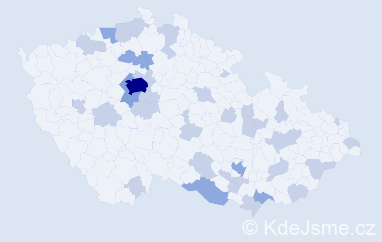 Jméno: 'Klementina', počet výskytů 58 v celé ČR