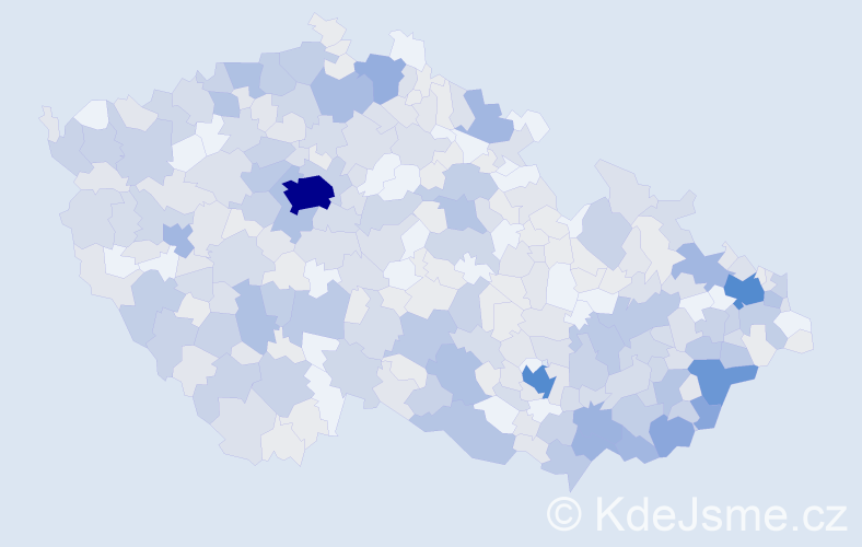 Jméno: 'Anastázie', počet výskytů 907 v celé ČR