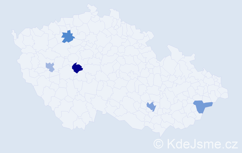 Jméno: 'Frédéric', počet výskytů 7 v celé ČR