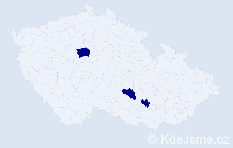 Jméno: 'Benjamin Josef', počet výskytů 3 v celé ČR