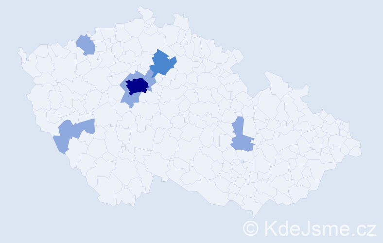 Jméno: 'Ksenija', počet výskytů 14 v celé ČR