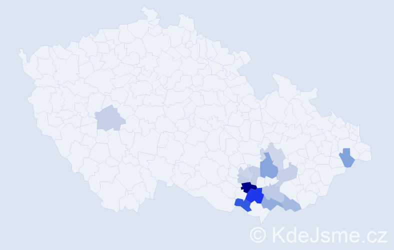 Jméno: 'Vavřín', počet výskytů 25 v celé ČR