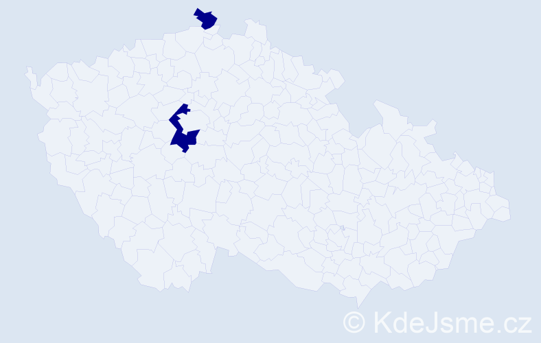 Jméno: 'Ham', počet výskytů 2 v celé ČR