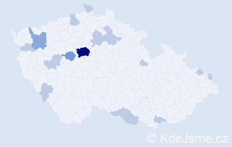 Jméno: 'Kašpar', počet výskytů 29 v celé ČR
