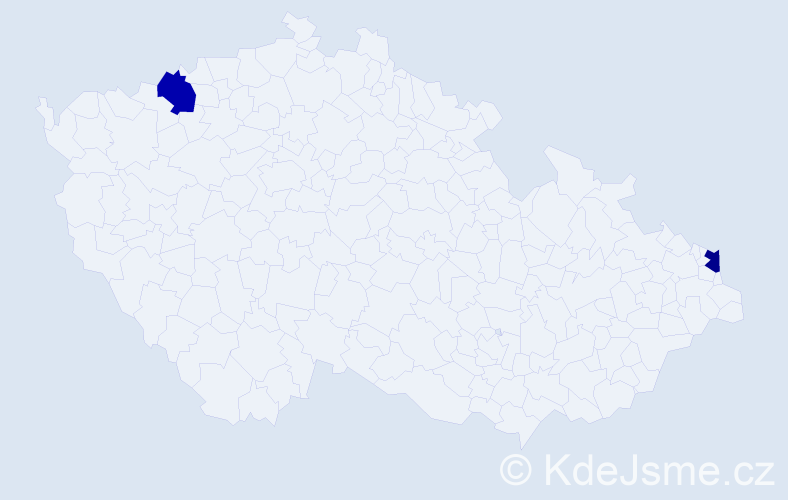 Jméno: 'Tereza Nikola', počet výskytů 2 v celé ČR