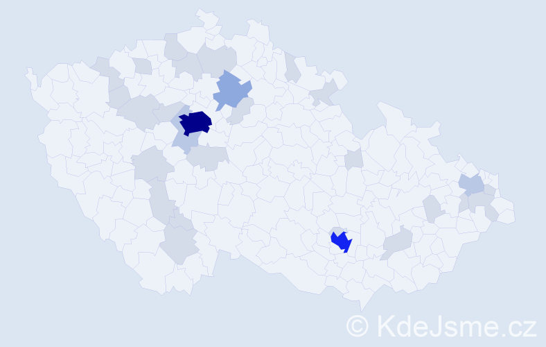 Jméno: 'Catherine', počet výskytů 61 v celé ČR
