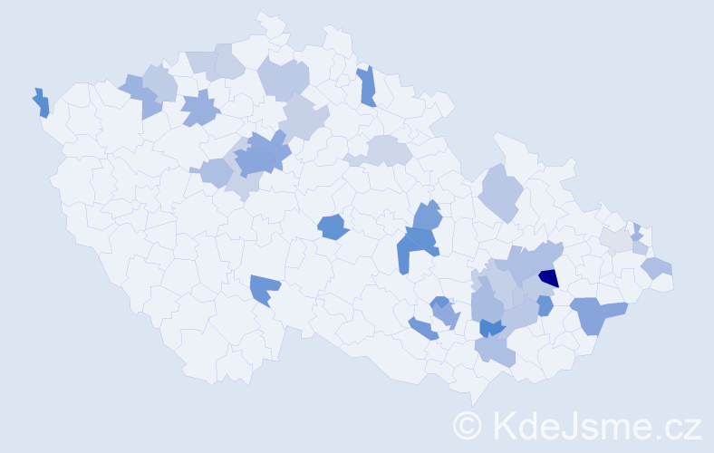 Jméno: 'Kira', počet výskytů 64 v celé ČR