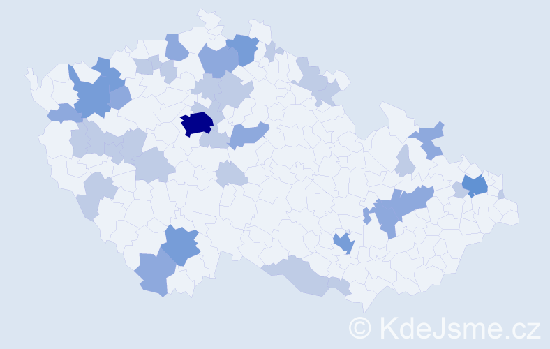 Jméno: 'Milka', počet výskytů 69 v celé ČR