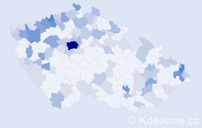 Jméno: 'Waldemar', počet výskytů 244 v celé ČR