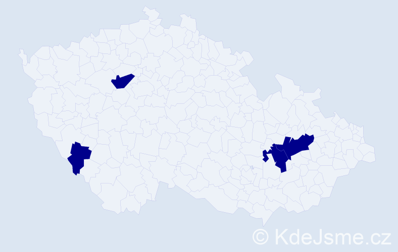Jméno: 'Tereza Viktorie', počet výskytů 4 v celé ČR