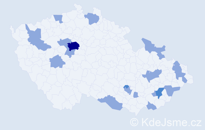 Jméno: 'Rudolfína', počet výskytů 29 v celé ČR