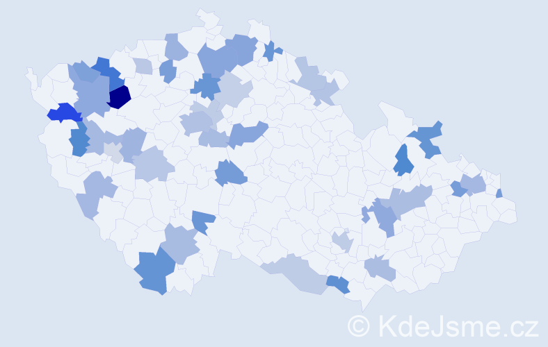 Jméno: 'Milka', počet výskytů 71 v celé ČR