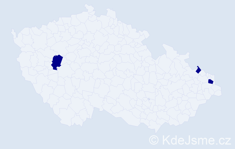 Jméno: 'Eryka', počet výskytů 3 v celé ČR