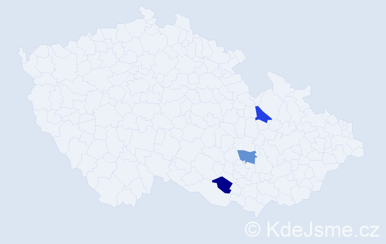 Jméno: 'Anděloslav', počet výskytů 3 v celé ČR