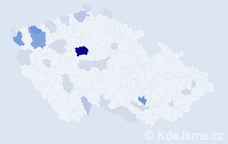 Jméno: 'Ninh', počet výskytů 61 v celé ČR