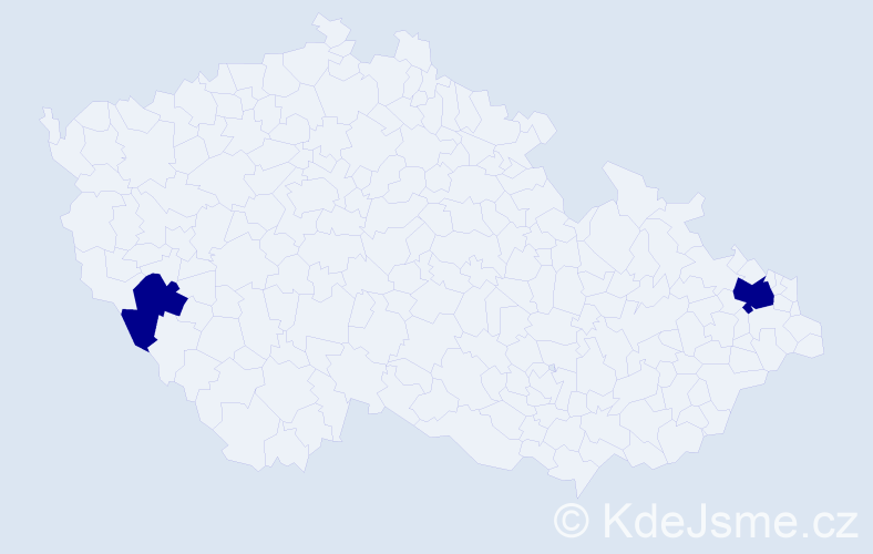 Jméno: 'Kazimir', počet výskytů 2 v celé ČR