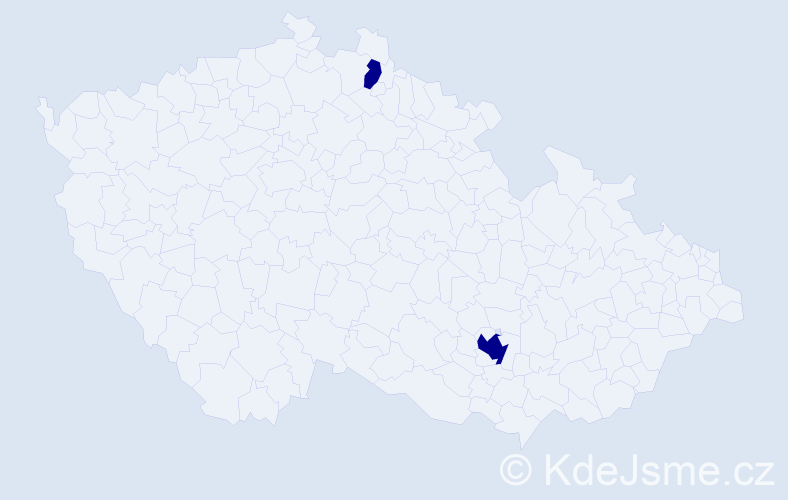 Jméno: 'Rosette', počet výskytů 2 v celé ČR