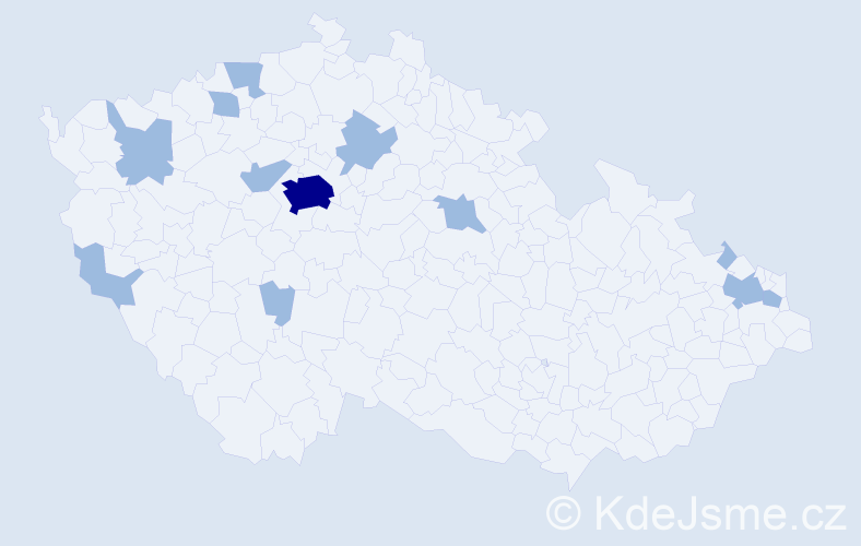 Jméno: 'Džamila', počet výskytů 15 v celé ČR