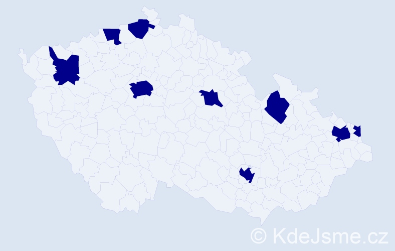 Jméno: 'Graciela', počet výskytů 9 v celé ČR