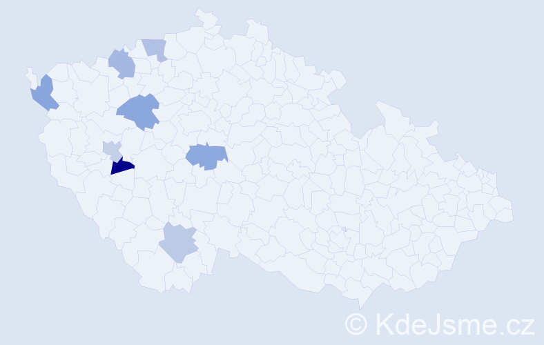 Jméno: 'Qui', počet výskytů 8 v celé ČR