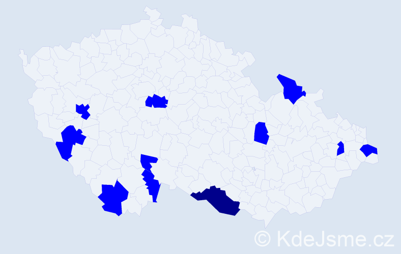 Jméno: 'Ioan', počet výskytů 12 v celé ČR