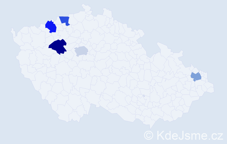 Jméno: 'Thuy Quynh', počet výskytů 5 v celé ČR