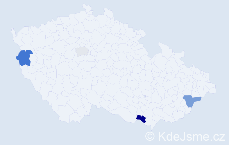 Jméno: 'Edvarda', počet výskytů 4 v celé ČR